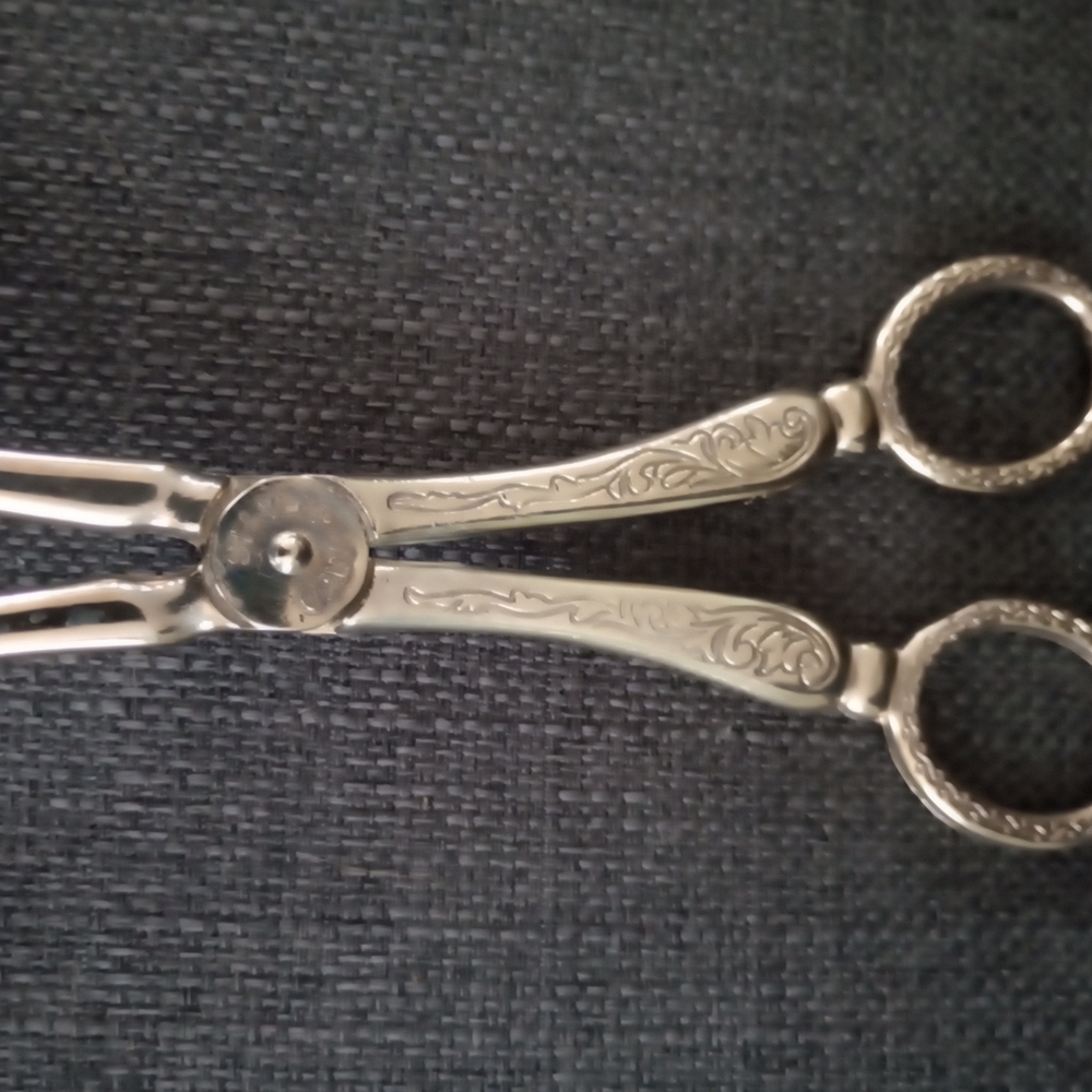 Vintage Ornate Silver Plated Serving Tongs